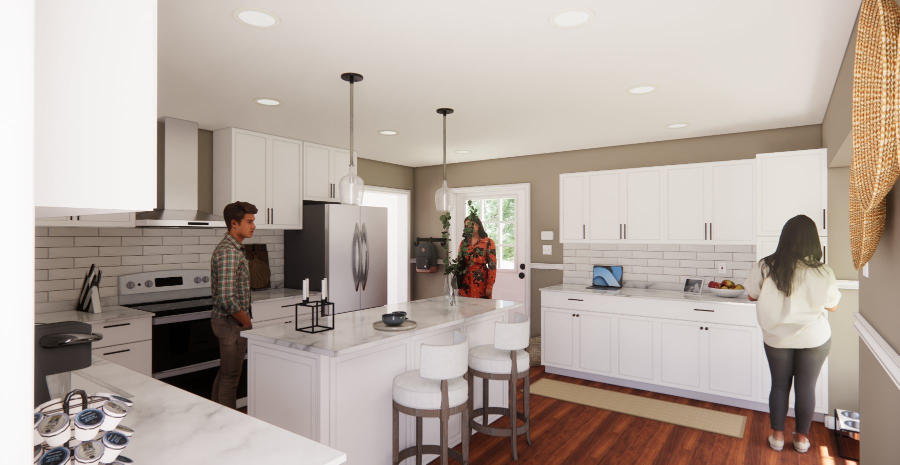 Rendering of the London Court kitchen