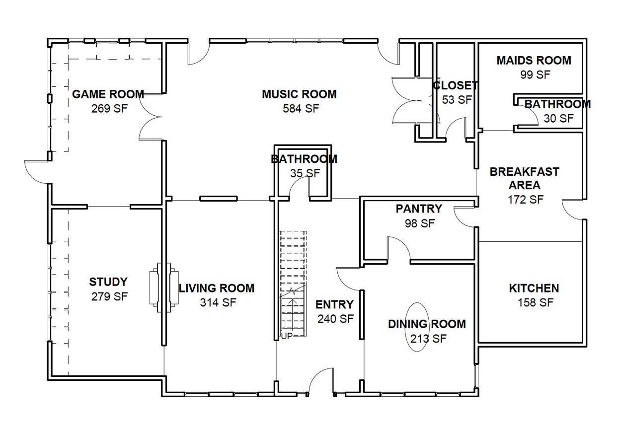 Floor plan prepared for the historic house